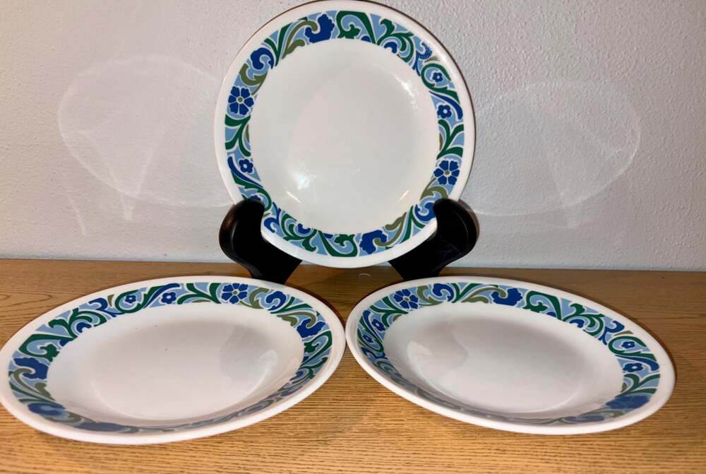 Set of 3 Corelle Serenity Bread Plates – 6" Blue Floral, Discontinued (2010–2013